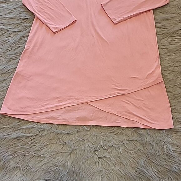 J‎ jill wearever collection pink rayon stretch long sleeve long flowy shirt - Picture 2 of 7